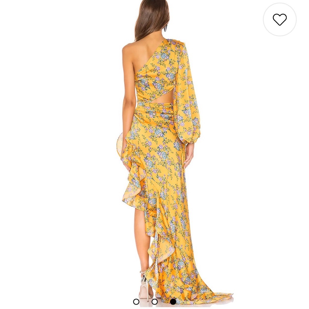 Bronx and Banco Yellow Floral One-Shoulder Dress